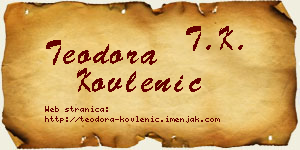 Teodora Kovlenić vizit kartica